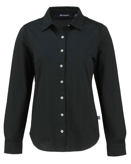 Cutter & Buck Advantage Epic Confidence Recycled Tri-Blend Pique Womens Long Sleeve Button Down Shirt