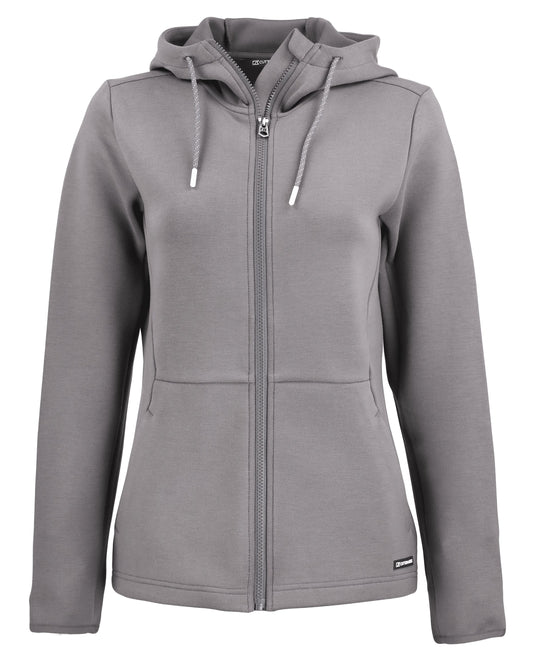 Cutter & Buck Roam Recycled Buttery-Soft Knit Womens Full Zip Hooded Jacket