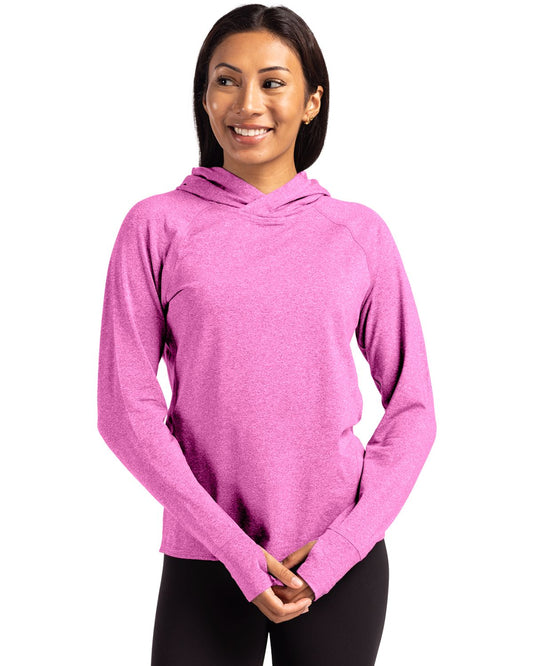 Cutter & Buck Adapt Knit Recycled Womens Heathered Hooded Pullover - LCK00203
