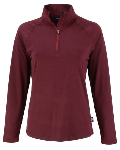 Cutter & Buck Coastline Recycled Double Peached Womens Quarter Zip Pullover