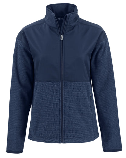 Cutter & Buck Hunts Point Recycled Fleece Womens Hybrid Full Zip Jacket
