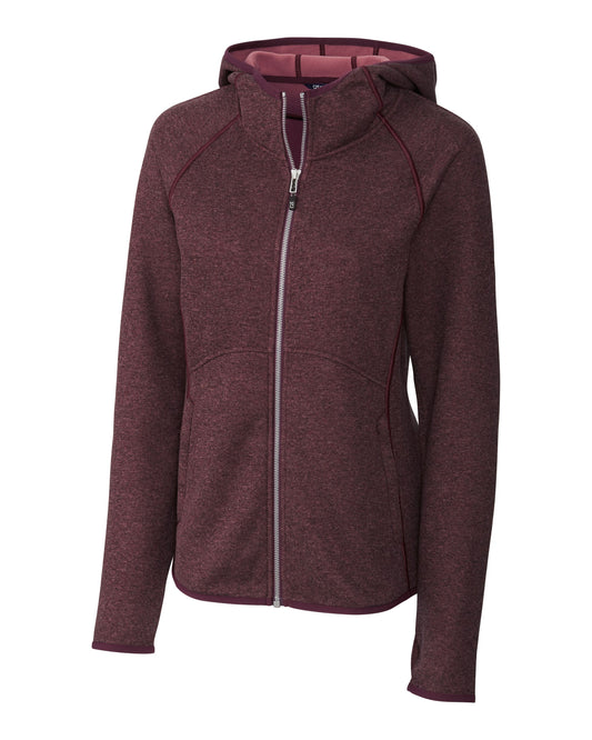 Cutter & Buck Mainsail Sweater-Knit Womens Full Zip Hooded Jacket