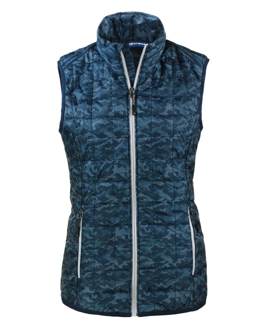 Cutter & Buck Rainier Recycled Insulated Printed Puffer Womens Full Zip Vest