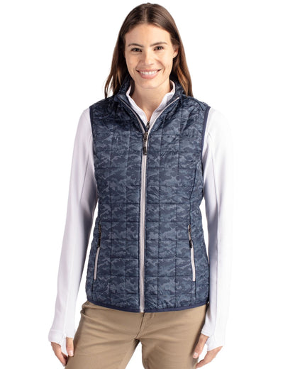 Cutter & Buck Rainier PrimaLoft® Womens Eco Insulated Full Zip Printed Puffer Vest - LCO00054