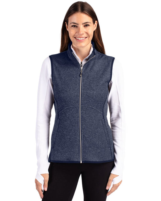 Cutter & Buck Mainsail Sweater Knit Womens Full Zip Vest - LCO00058