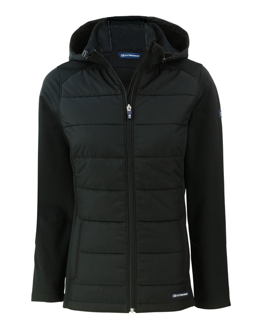Cutter & Buck Evoke Epic Versatility Recycled Hybrid Softshell Womens Full Zip Hooded Jacket