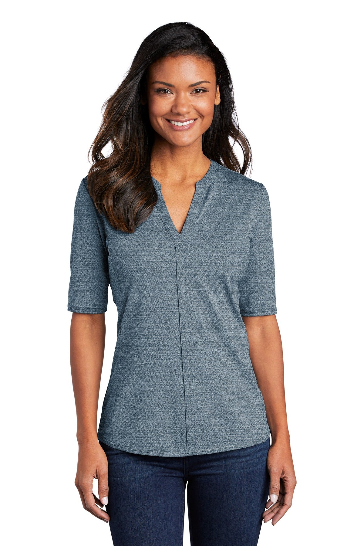 Port Authority ? Women's Stretch Heather Open Neck Top
