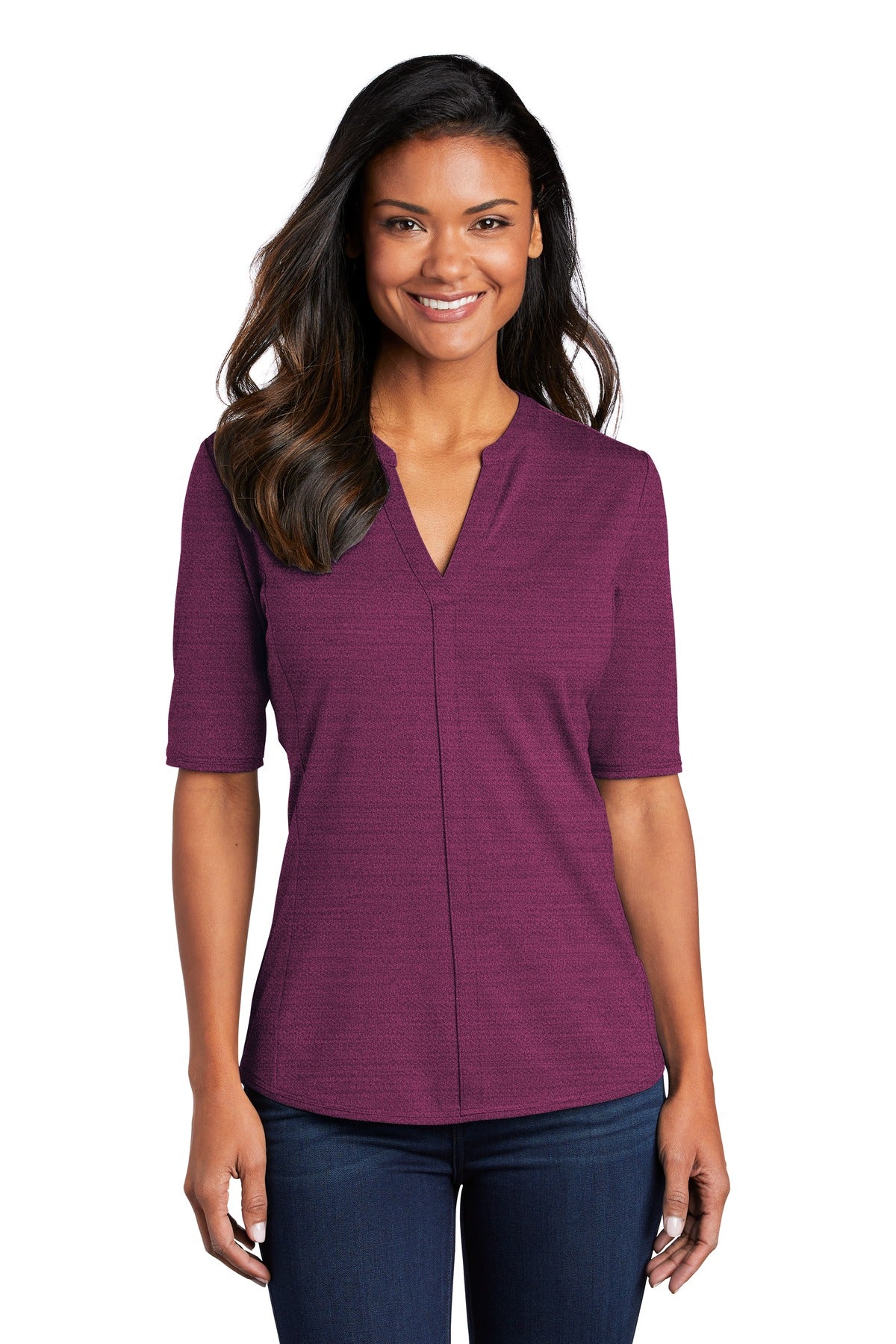 Port Authority ? Women's Stretch Heather Open Neck Top