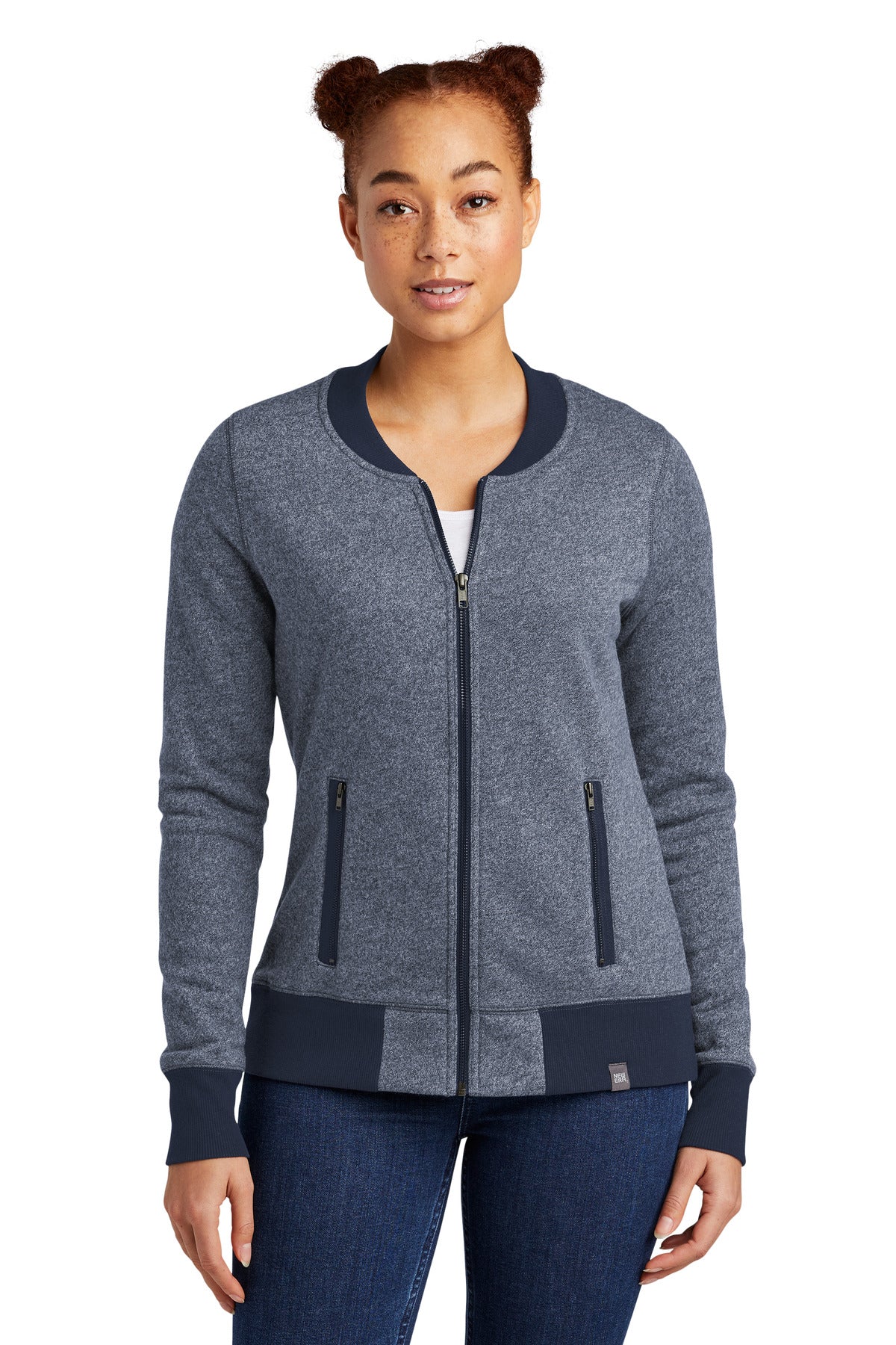 New Era? Women's French Terry Baseball Full-Zip. LNEA50