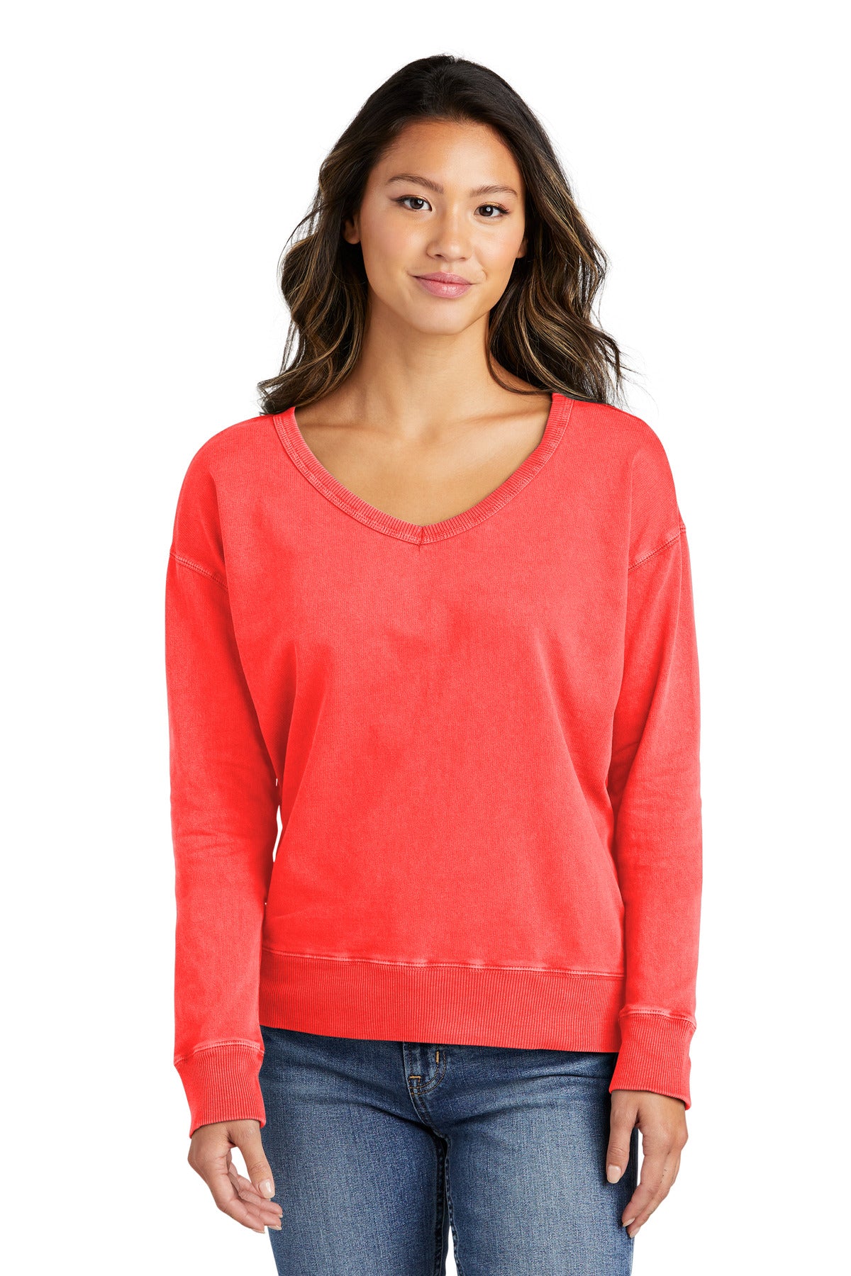 Port & Company? Women's Beach Wash? Garment-Dyed V-Neck