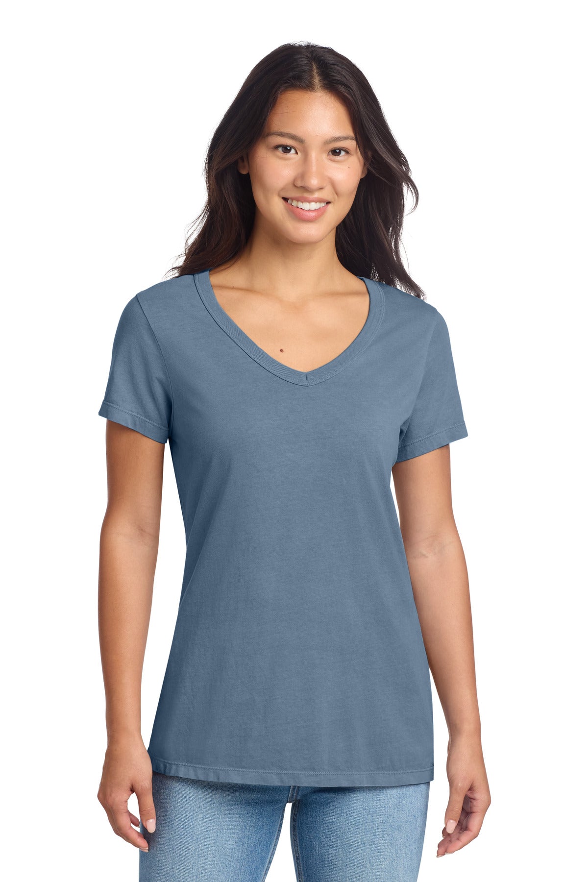 Port & Co™ Women's Beach Wash® Garment-Dyed V-Neck Tee
