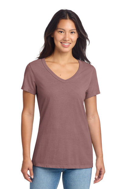 Port & Co™ Women's Beach Wash® Garment-Dyed V-Neck Tee