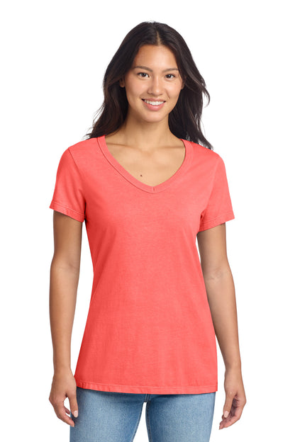 Port & Co™ Women's Beach Wash® Garment-Dyed V-Neck Tee