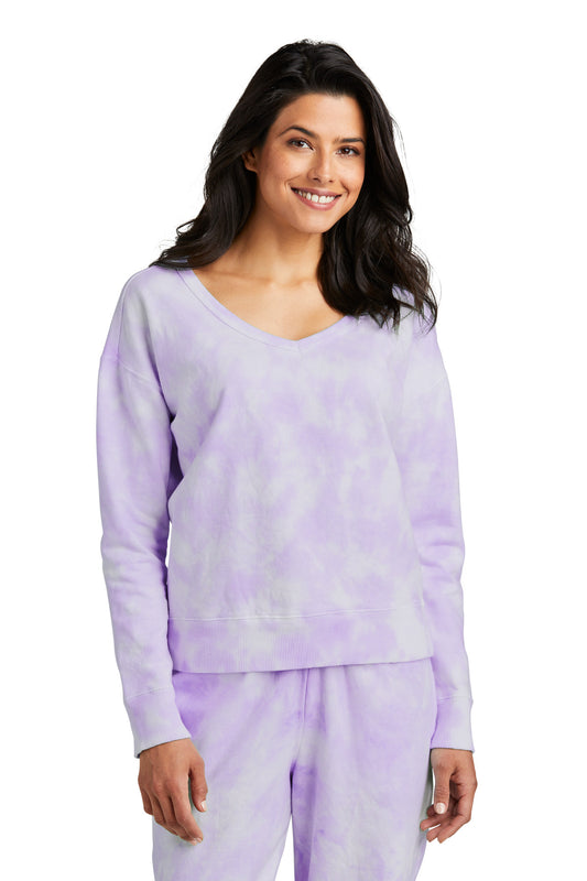 Port & Company? Women's Beach Wash? Cloud Tie-Dye V-Nec