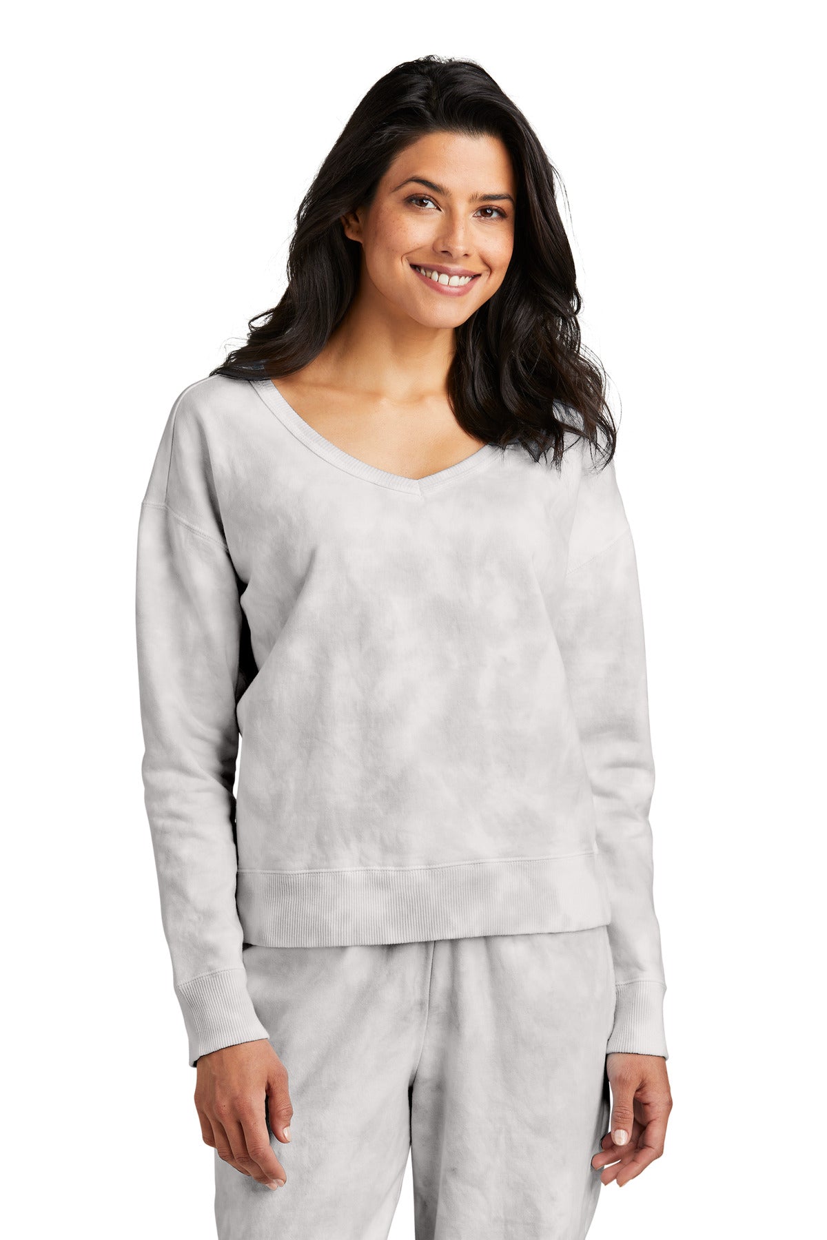 Port & Company? Women's Beach Wash? Cloud Tie-Dye V-Nec
