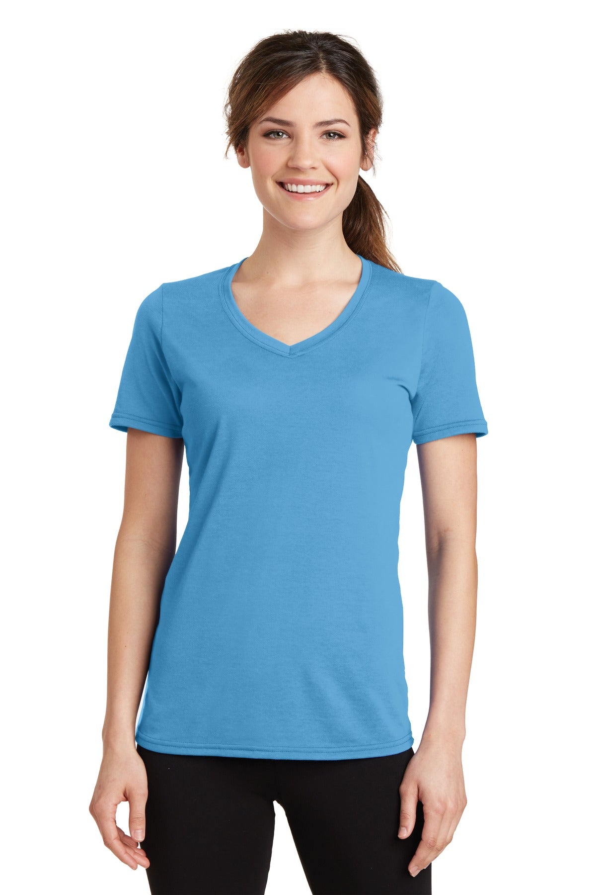 Port & Company? Women's Performance Blend V-Neck Tee. L