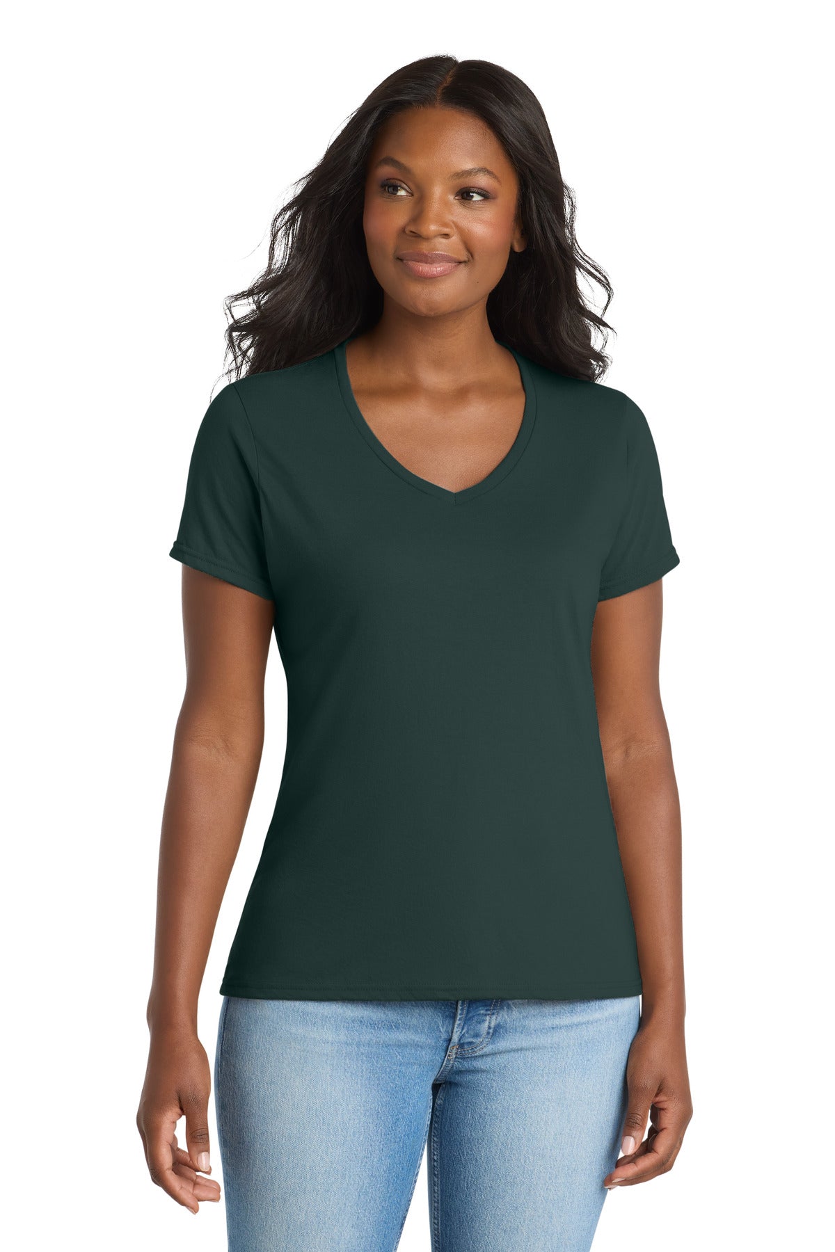 Port & Co™ Women's Performance Blend V-Neck Tee