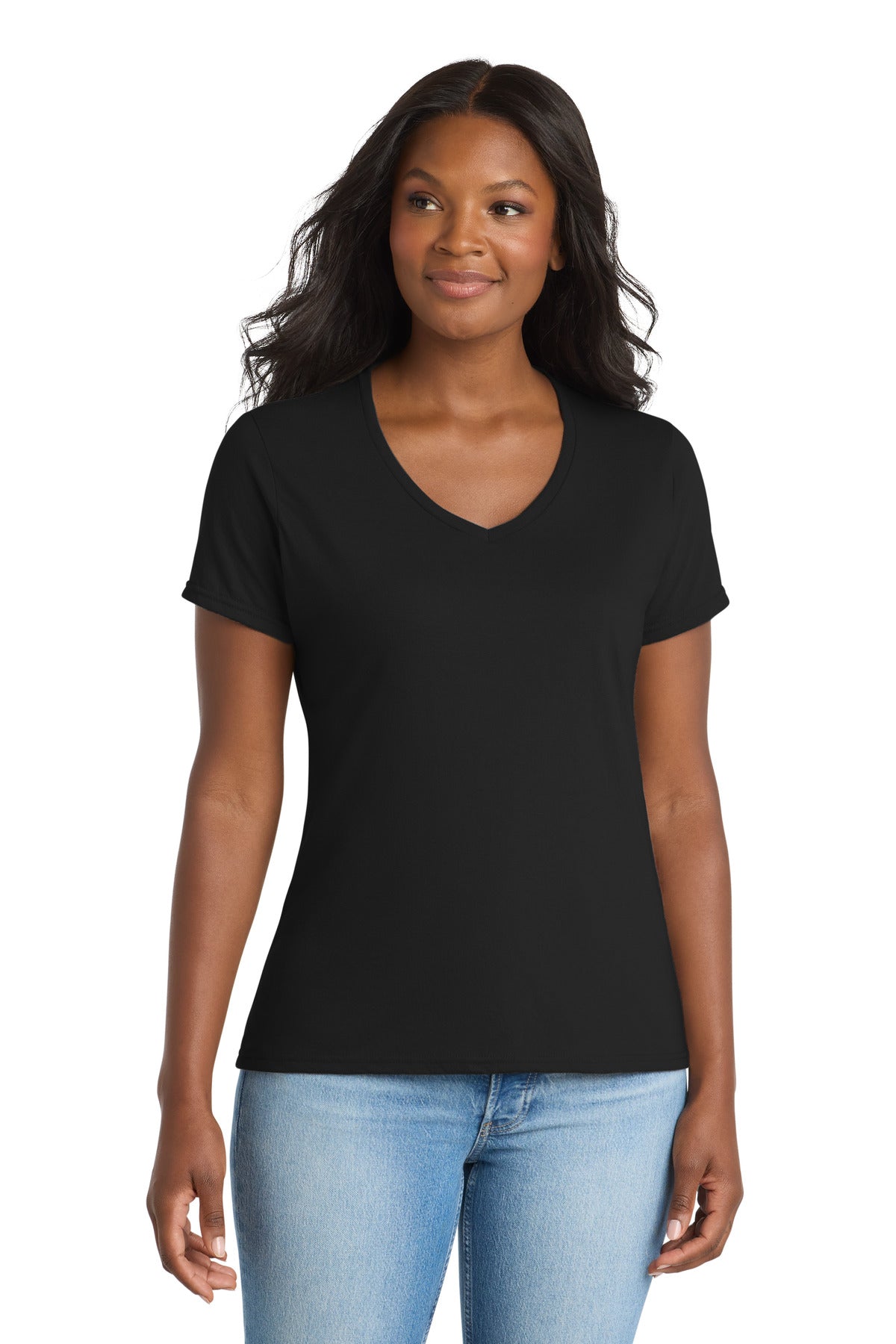 Port & Co™ Women's Performance Blend V-Neck Tee