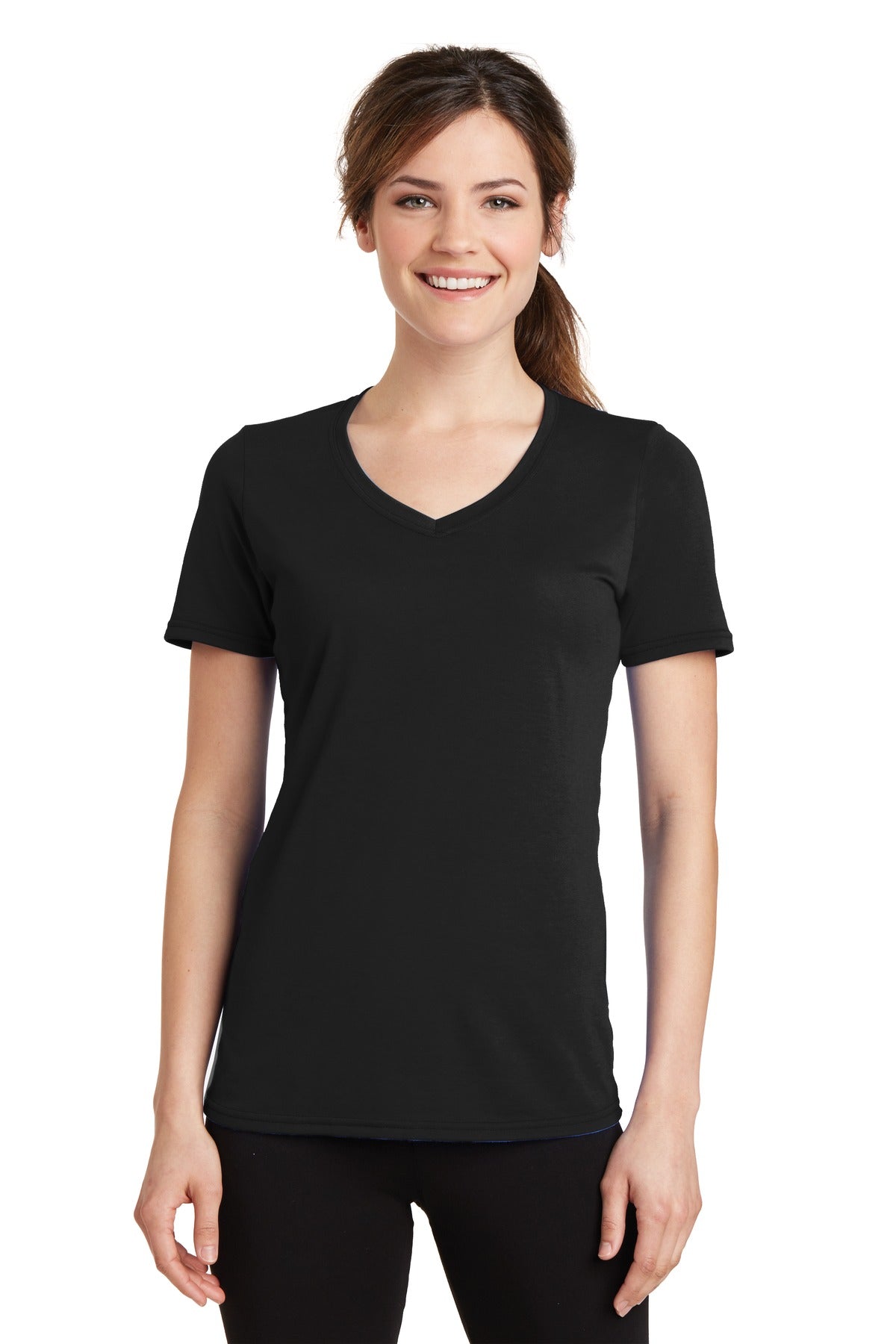 Port & Company? Women's Performance Blend V-Neck Tee. L