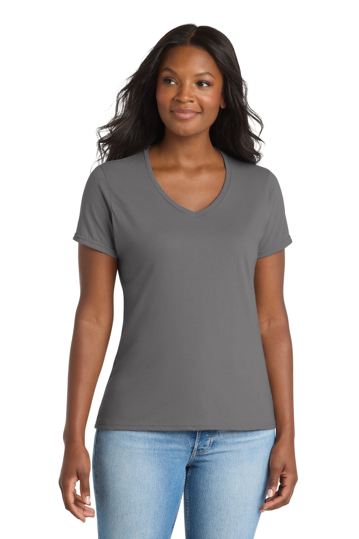 Port & Co™ Women's Performance Blend V-Neck Tee