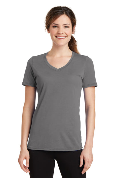 Port & Company? Women's Performance Blend V-Neck Tee. L
