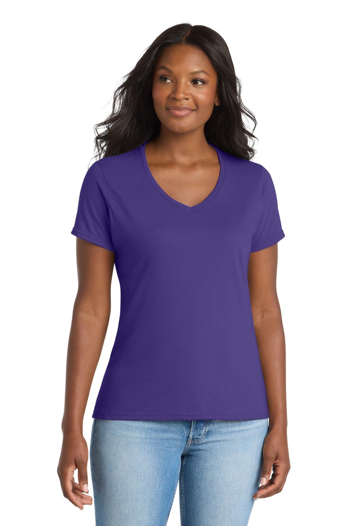 Port & Co™ Women's Performance Blend V-Neck Tee