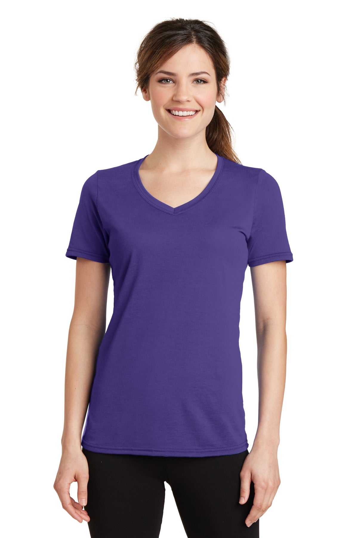 Port & Company? Women's Performance Blend V-Neck Tee. L