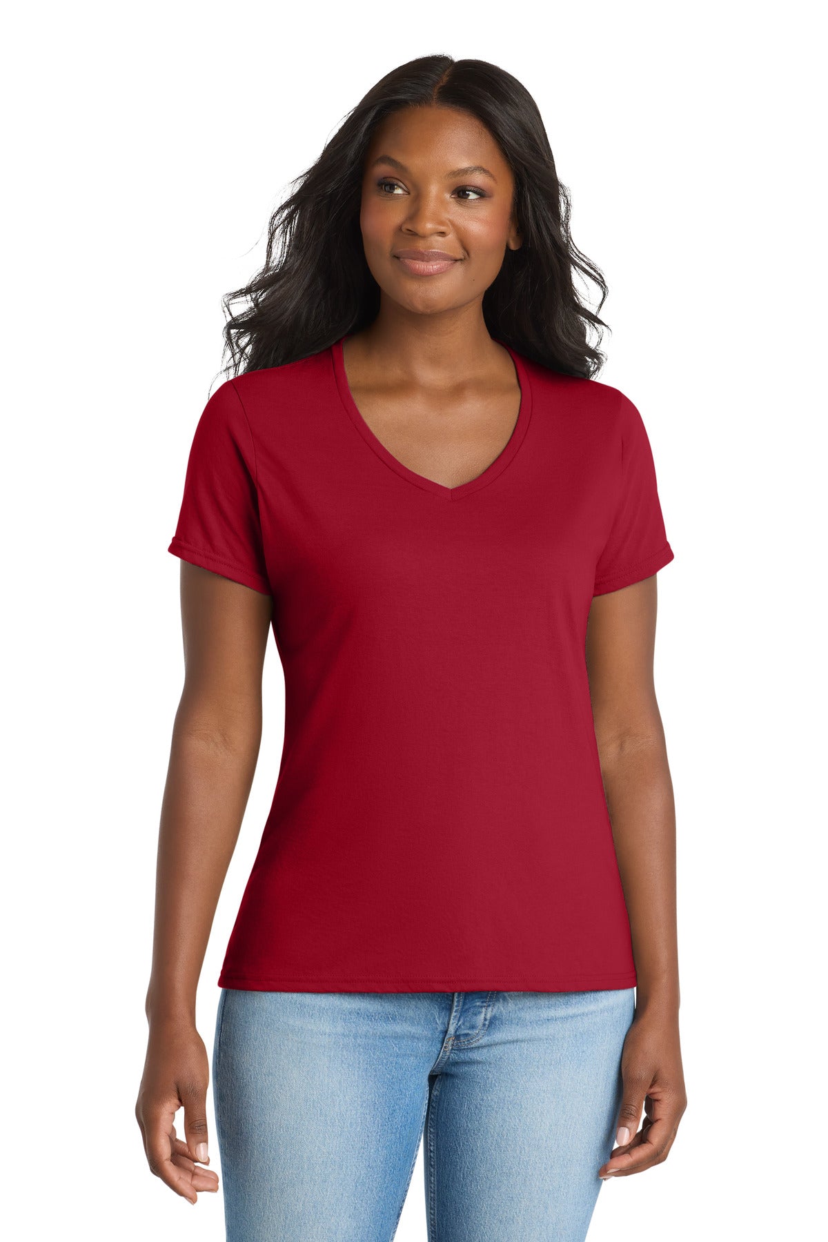 Port & Co™ Women's Performance Blend V-Neck Tee