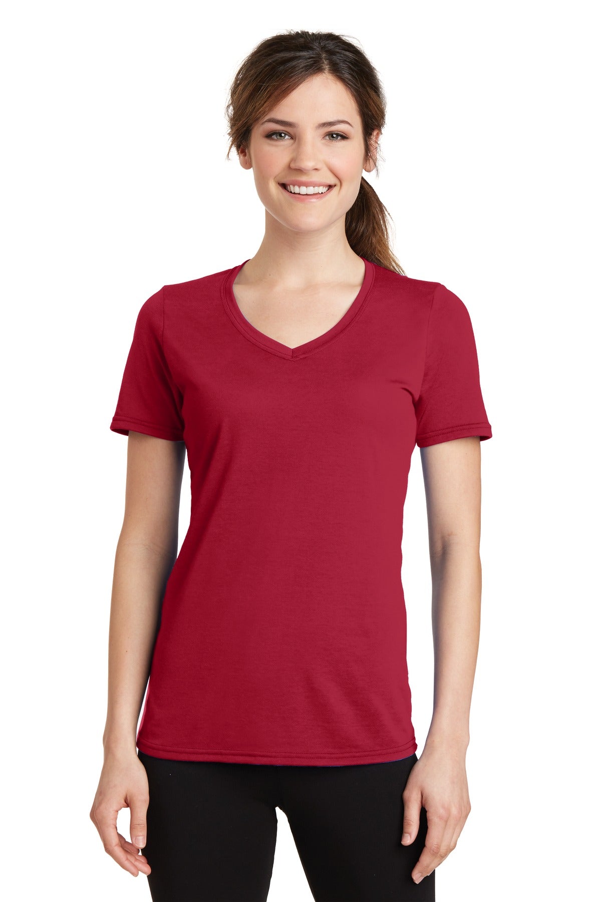 Port & Company? Women's Performance Blend V-Neck Tee. L
