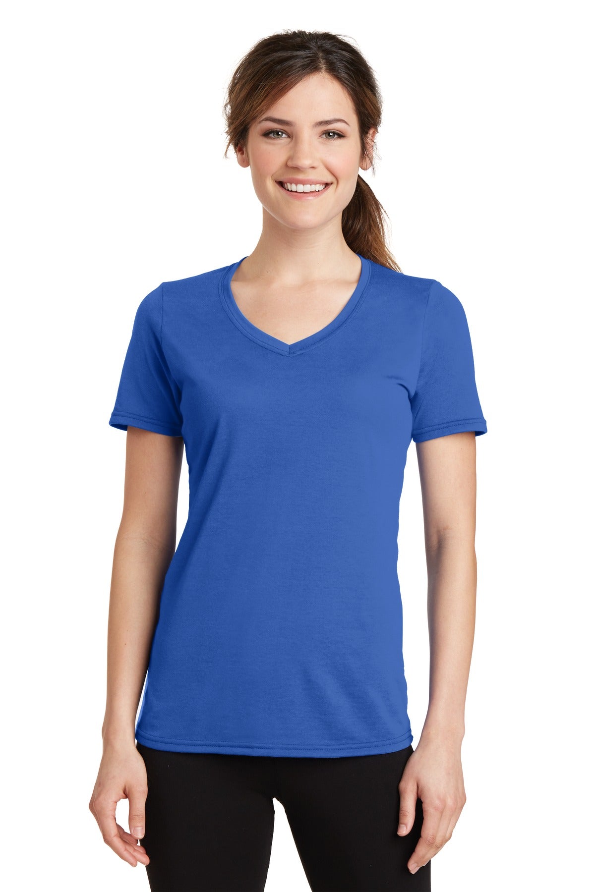 Port & Company? Women's Performance Blend V-Neck Tee. L
