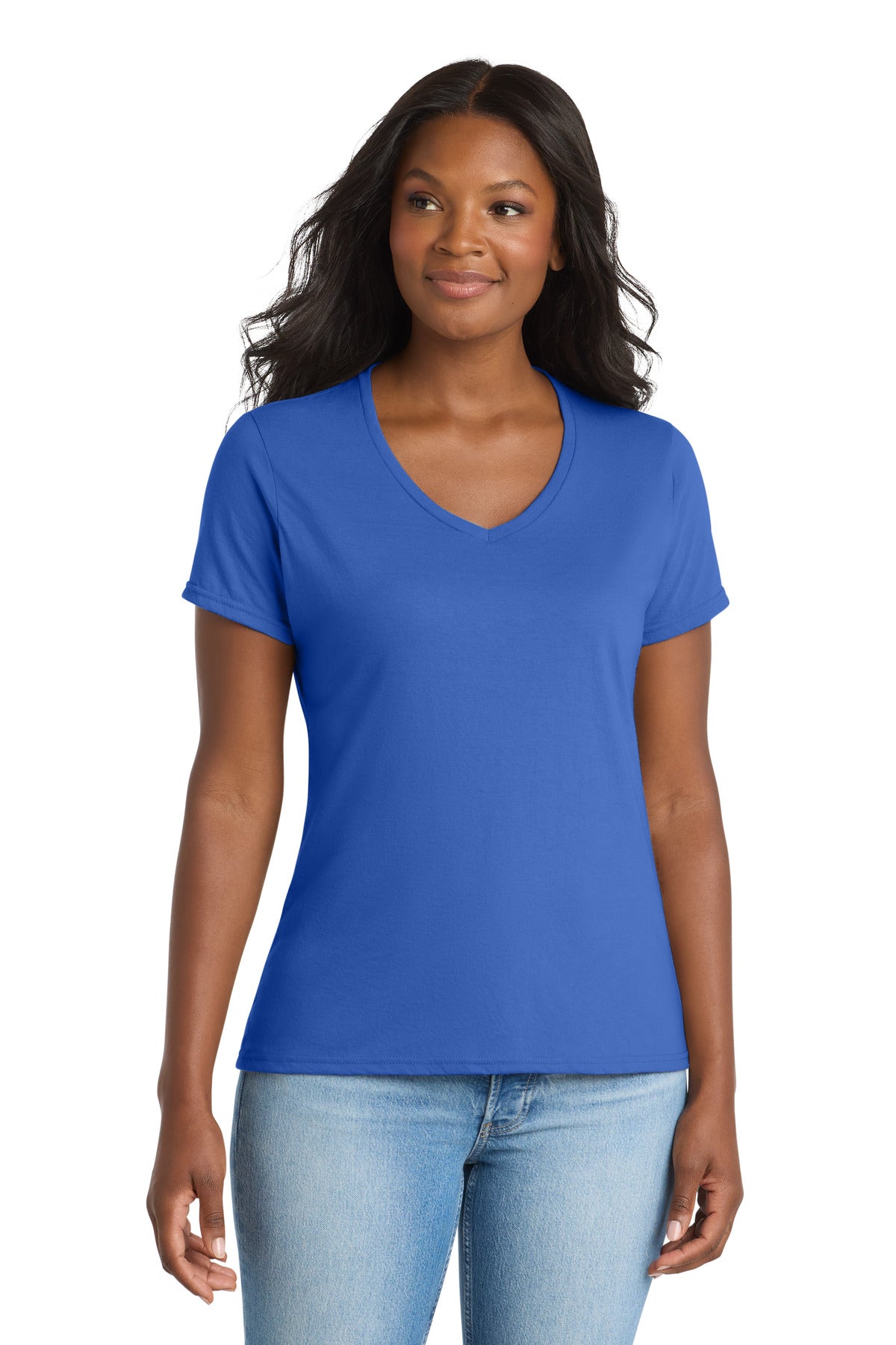 Port & Co™ Women's Performance Blend V-Neck Tee