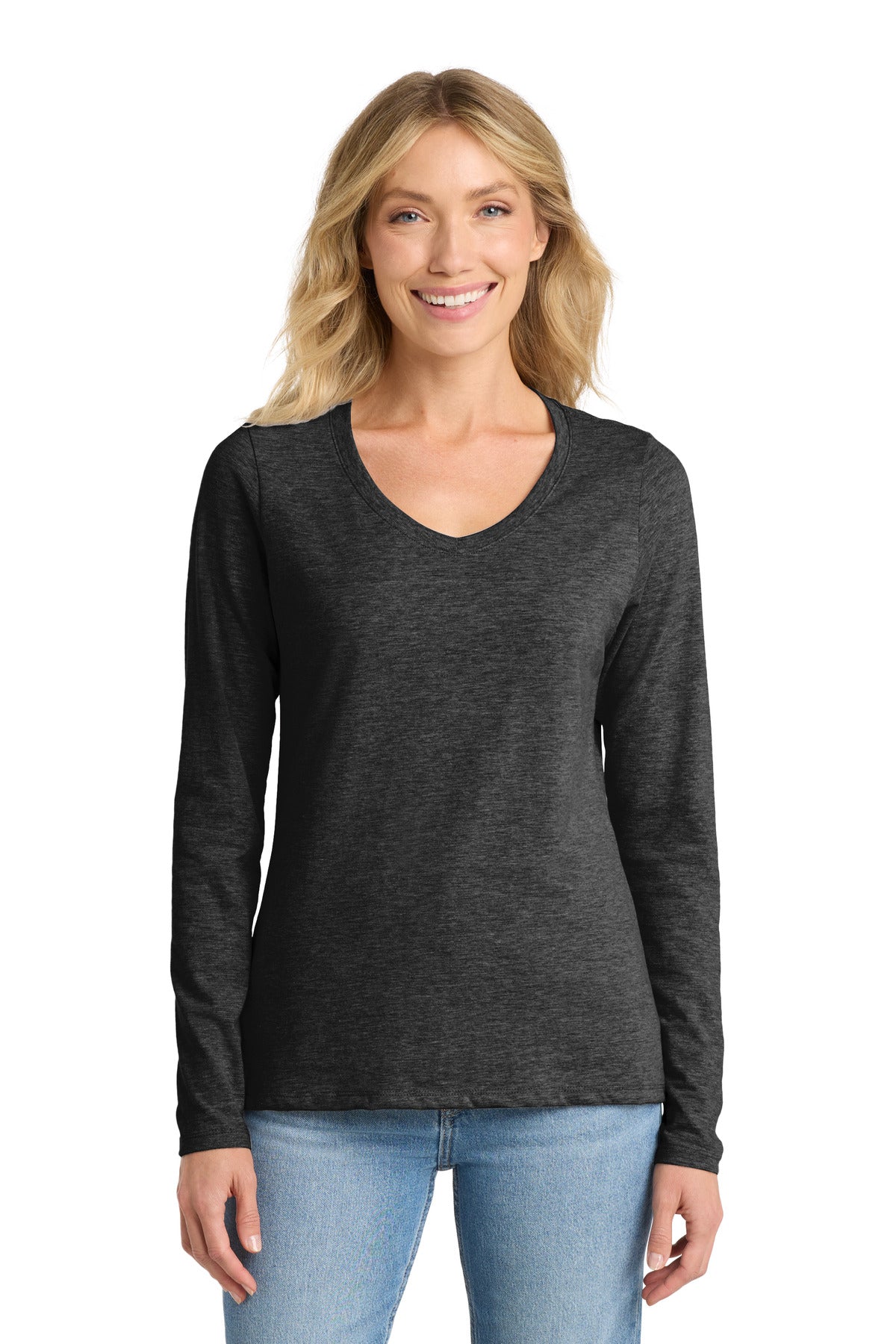 Port & Co™ Women's Long Sleeve Fan Favorite V-Neck Tee