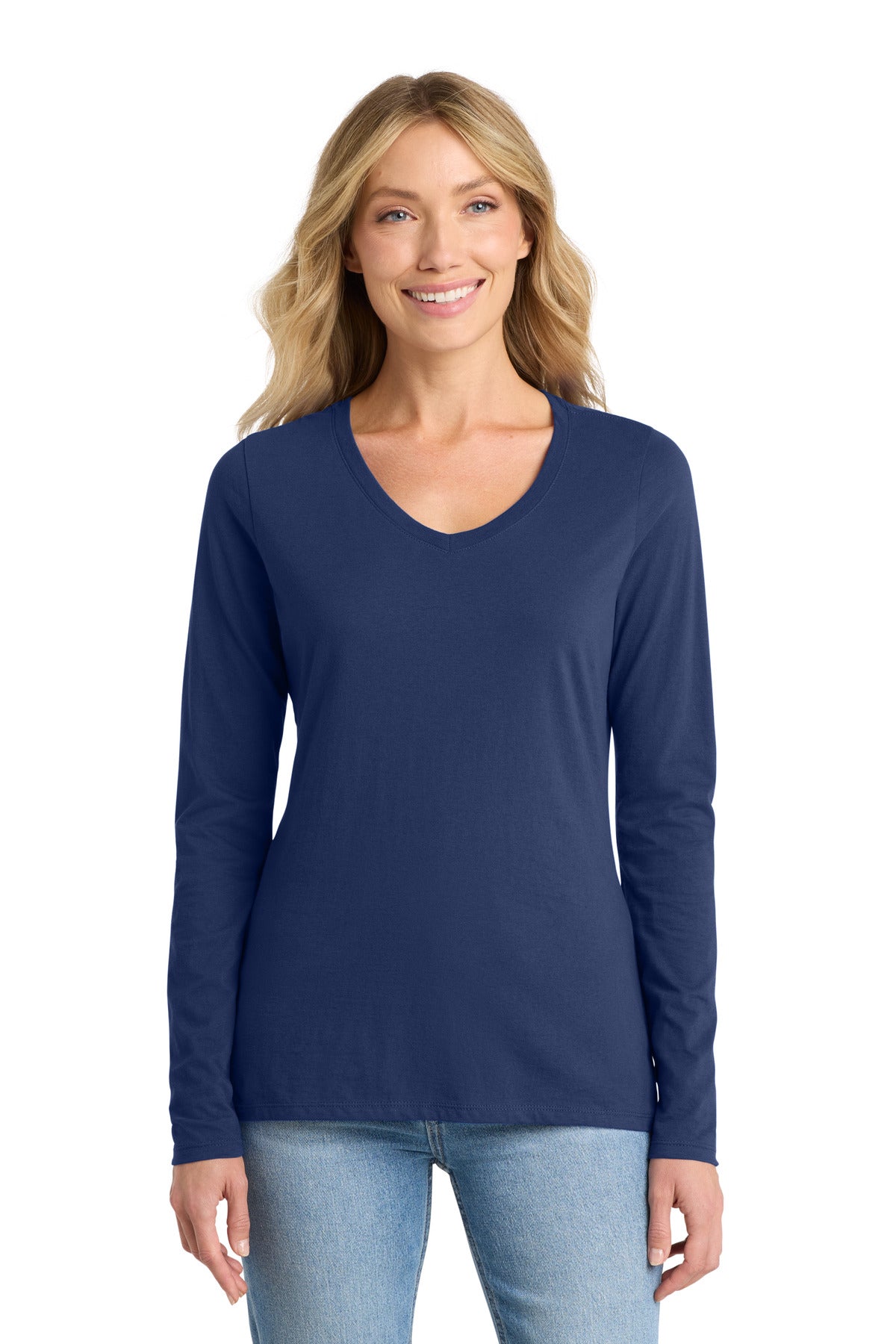 Port & Co™ Women's Long Sleeve Fan Favorite V-Neck Tee
