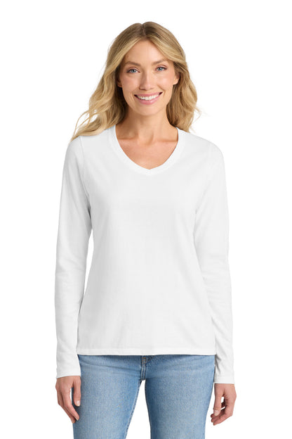 Port & Co™ Women's Long Sleeve Fan Favorite V-Neck Tee