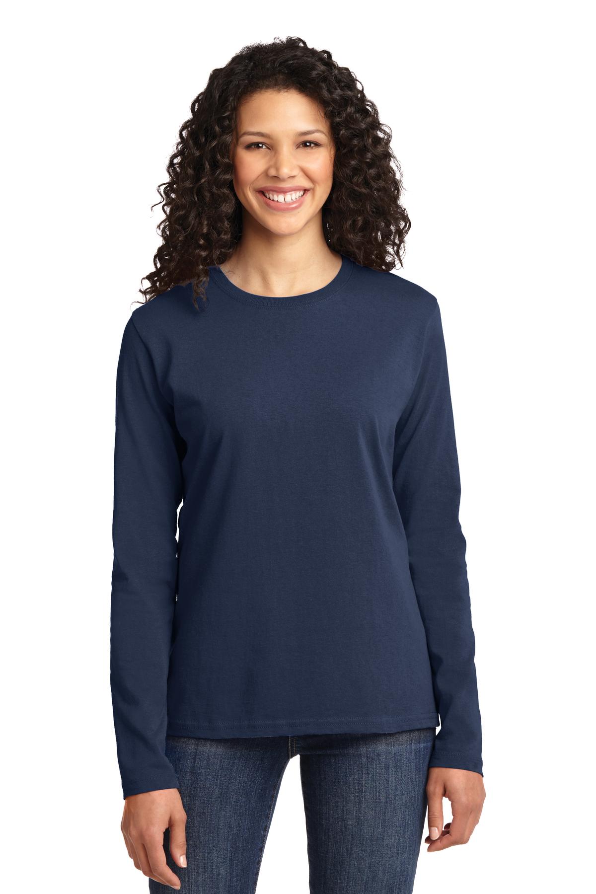 Port & Company? Women's Long Sleeve Core Cotton Tee. LP