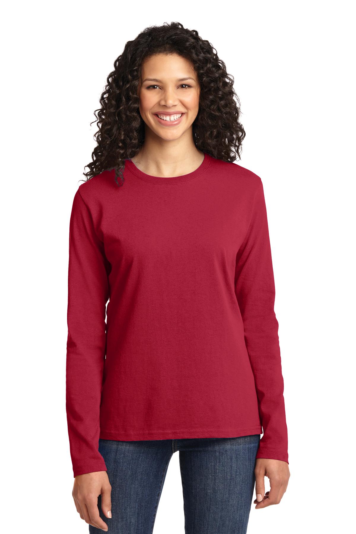 Port & Company? Women's Long Sleeve Core Cotton Tee. LP