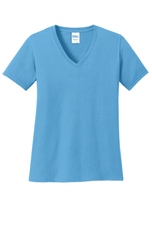 Port & Company? Women's Core Cotton V-Neck Tee. LPC54V