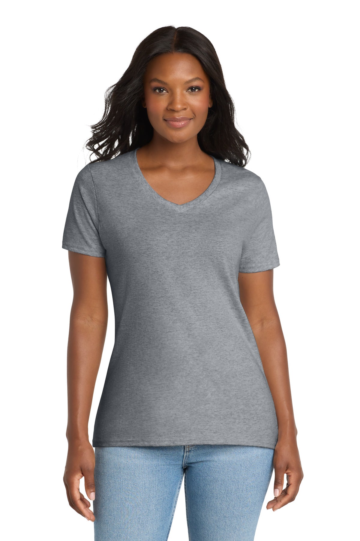 Port & Co™ Women's Core Cotton V-Neck Tee