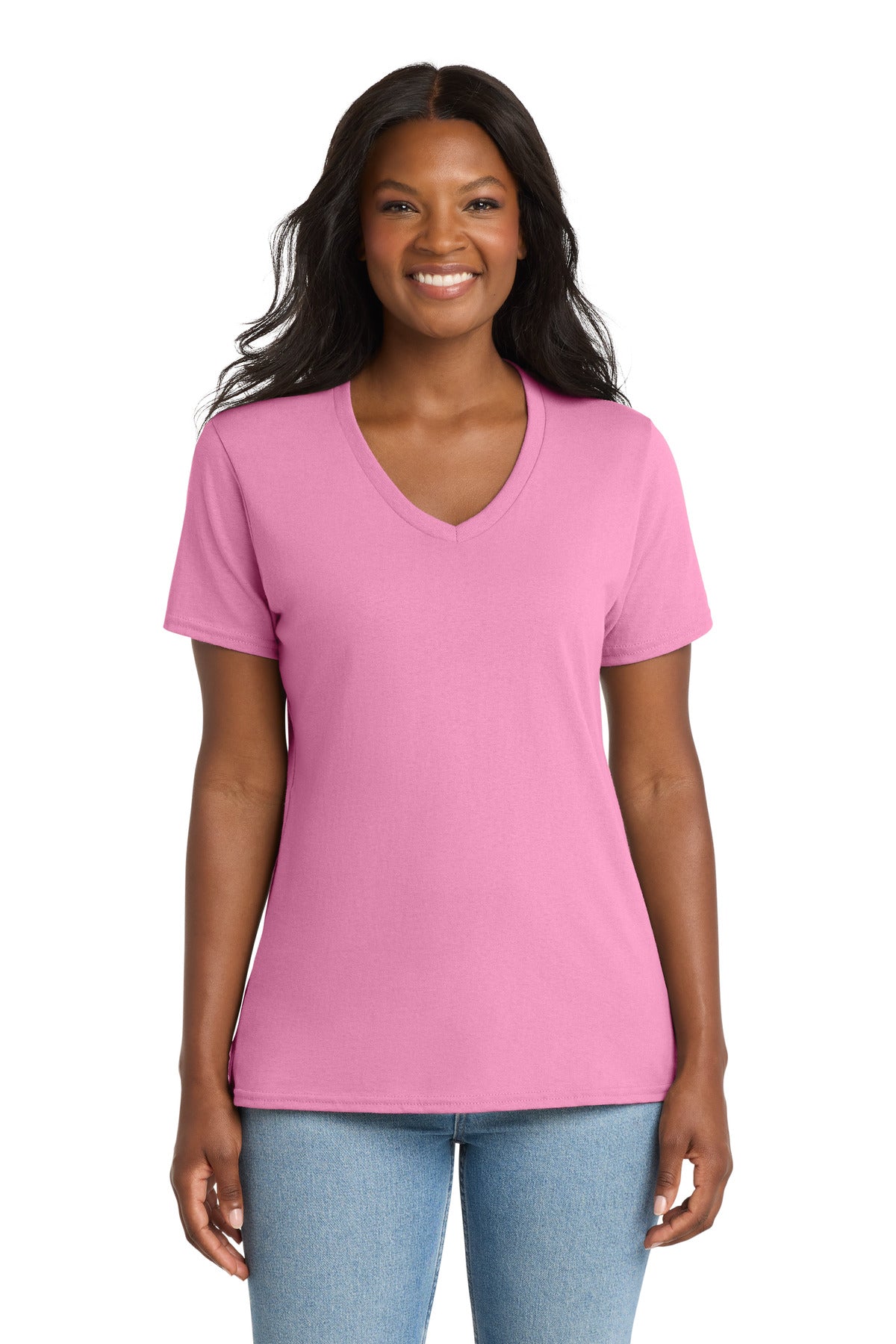 Port & Co™ Women's Core Cotton V-Neck Tee