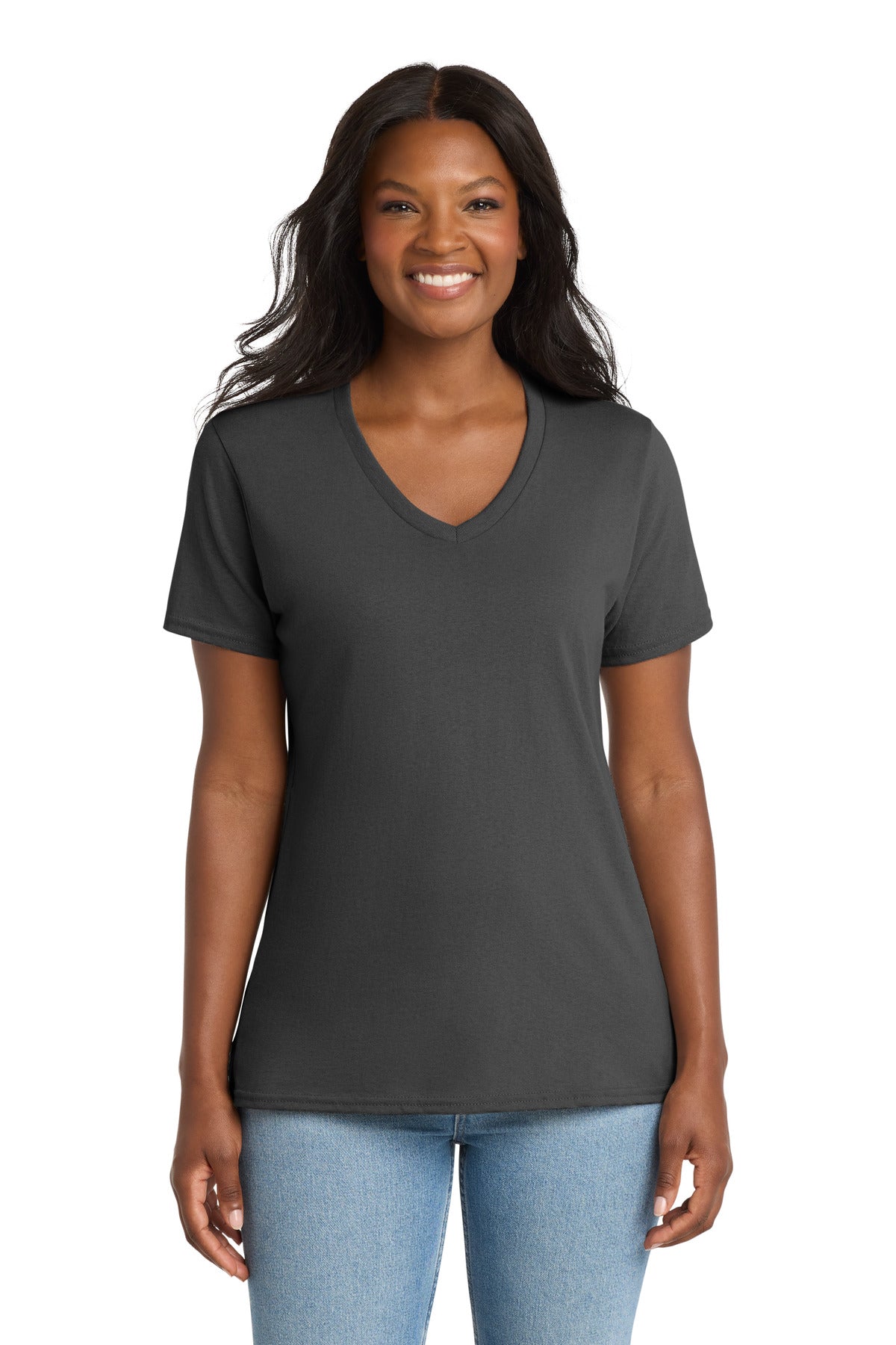 Port & Co™ Women's Core Cotton V-Neck Tee