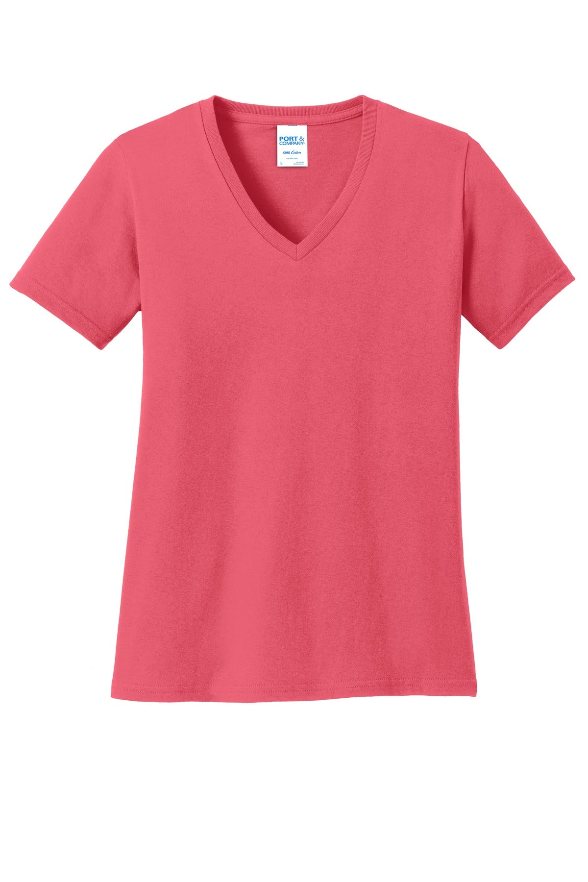 Port & Company? Women's Core Cotton V-Neck Tee. LPC54V