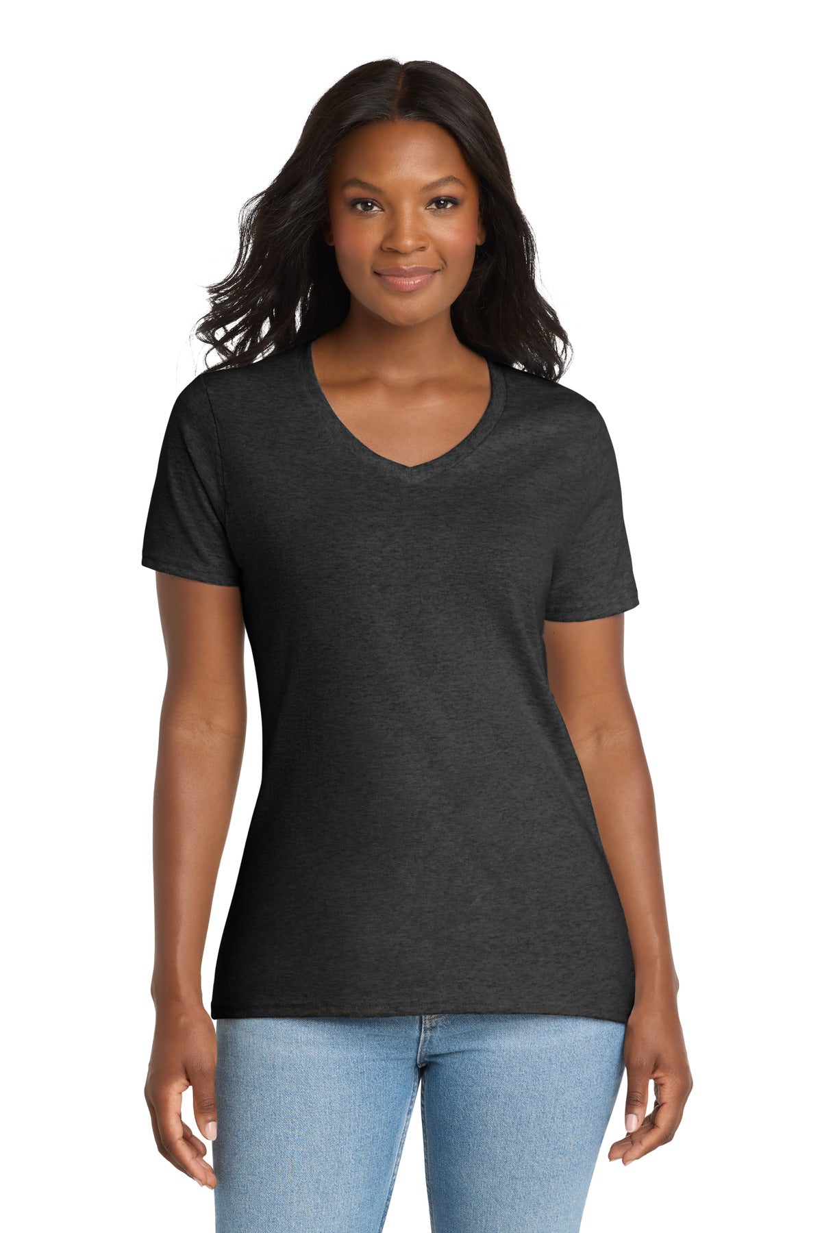 Port & Co™ Women's Core Cotton V-Neck Tee