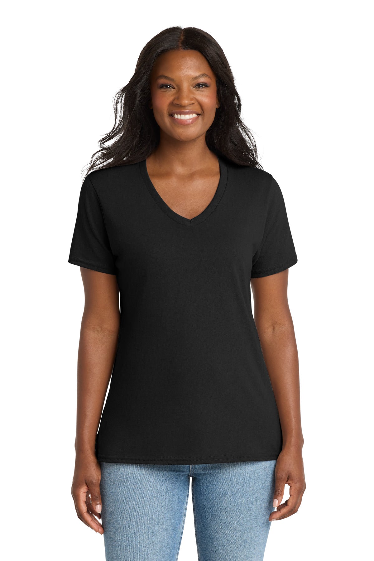Port & Co™ Women's Core Cotton V-Neck Tee