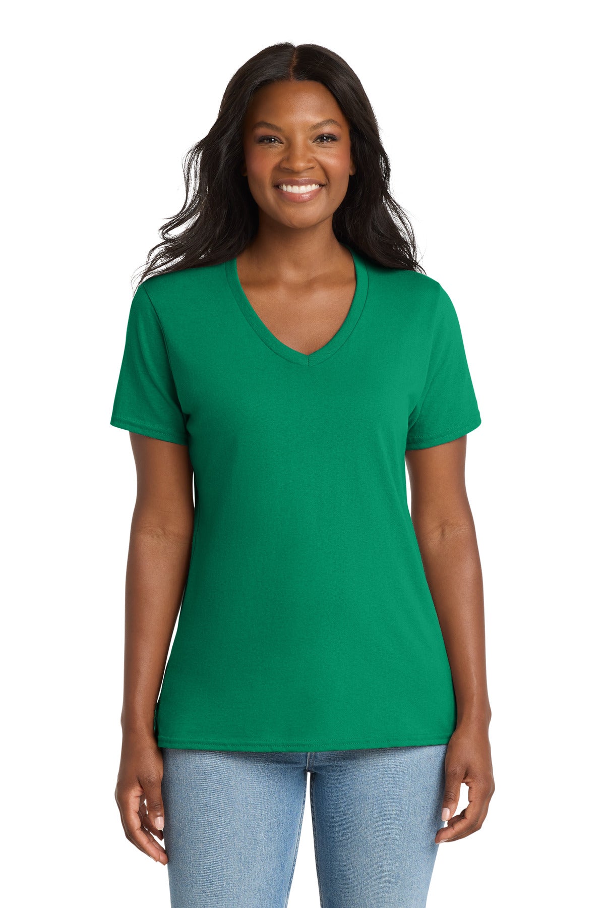 Port & Co™ Women's Core Cotton V-Neck Tee
