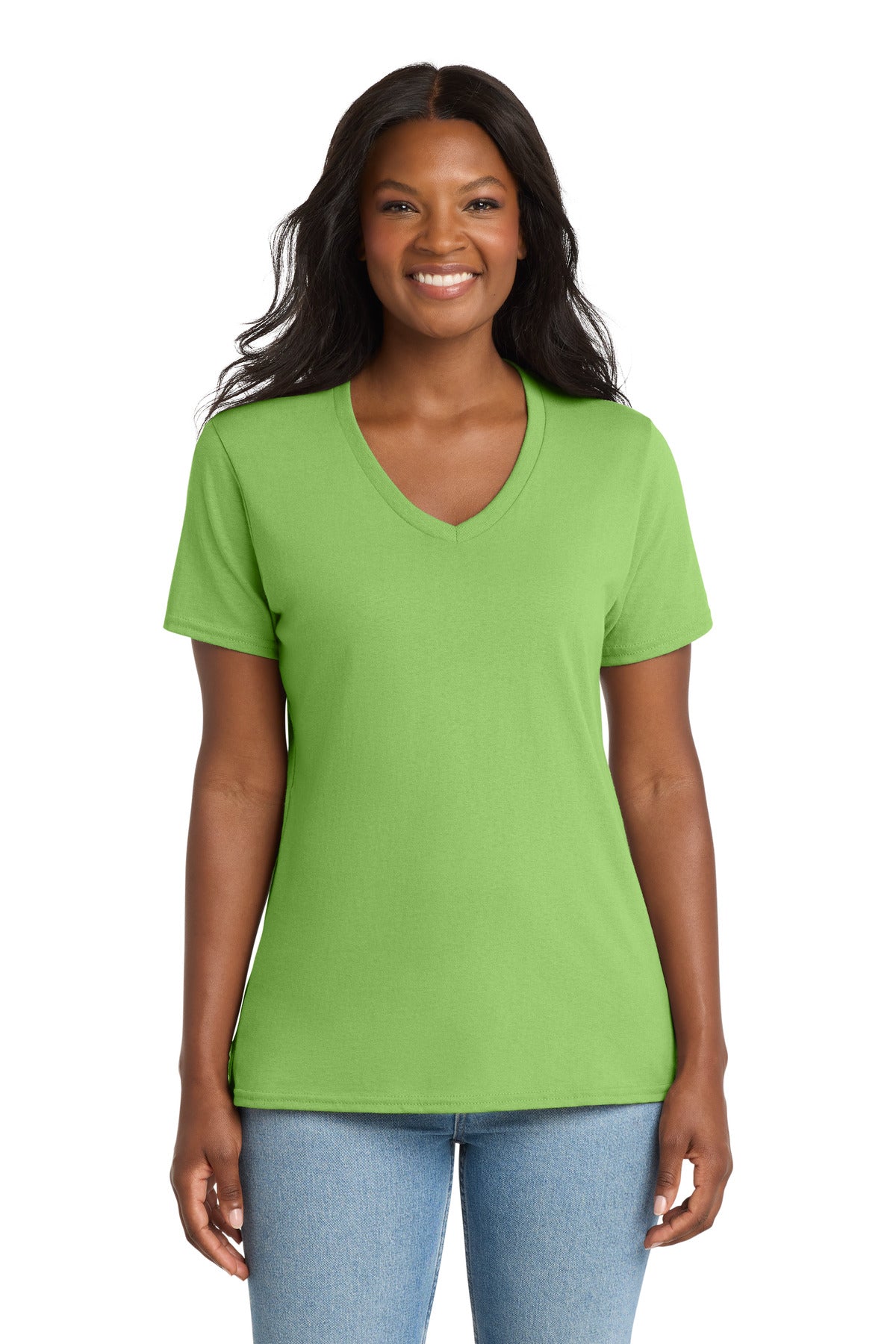 Port & Co™ Women's Core Cotton V-Neck Tee