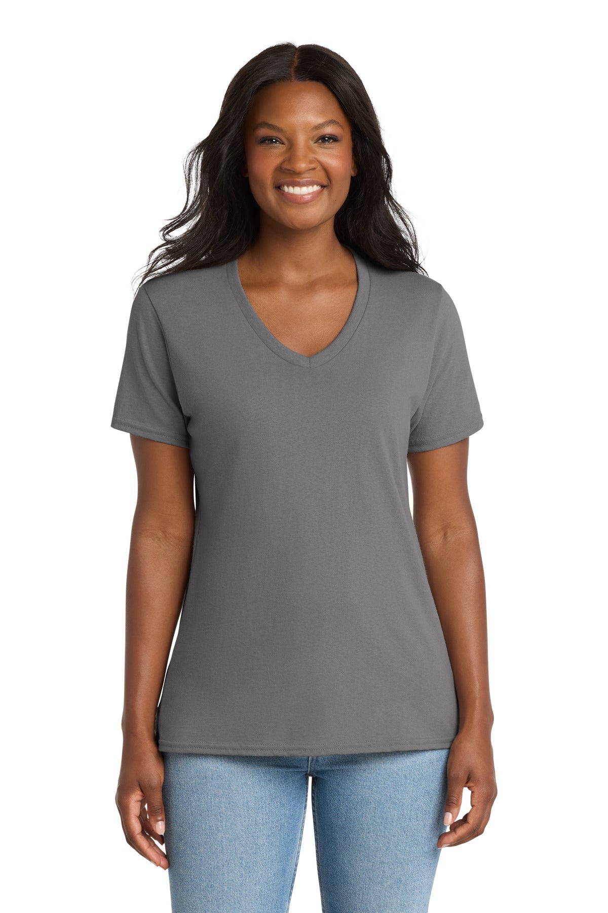 Port & Co™ Women's Core Cotton V-Neck Tee