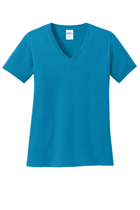 Port & Company? Women's Core Cotton V-Neck Tee. LPC54V