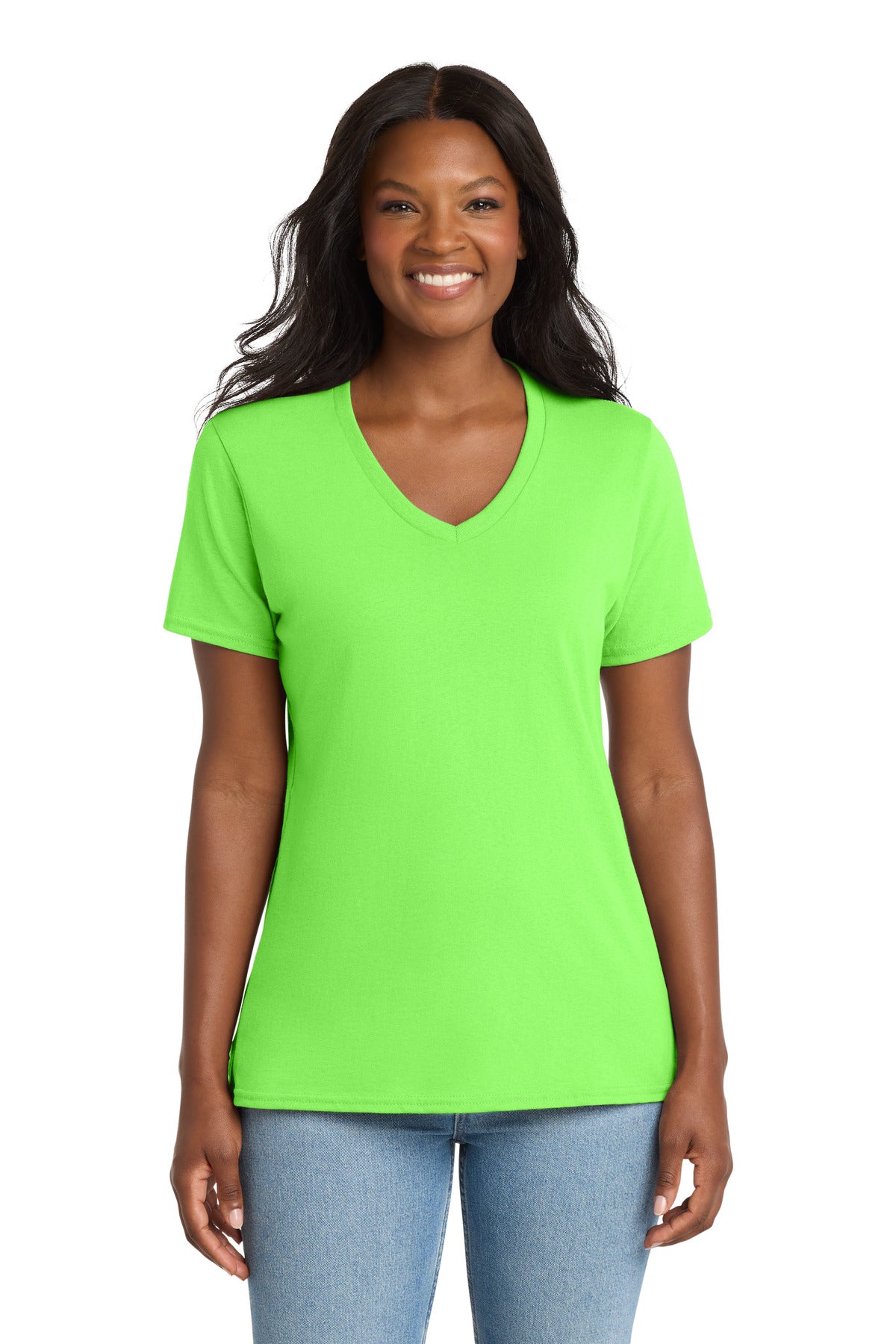 Port & Co™ Women's Core Cotton V-Neck Tee