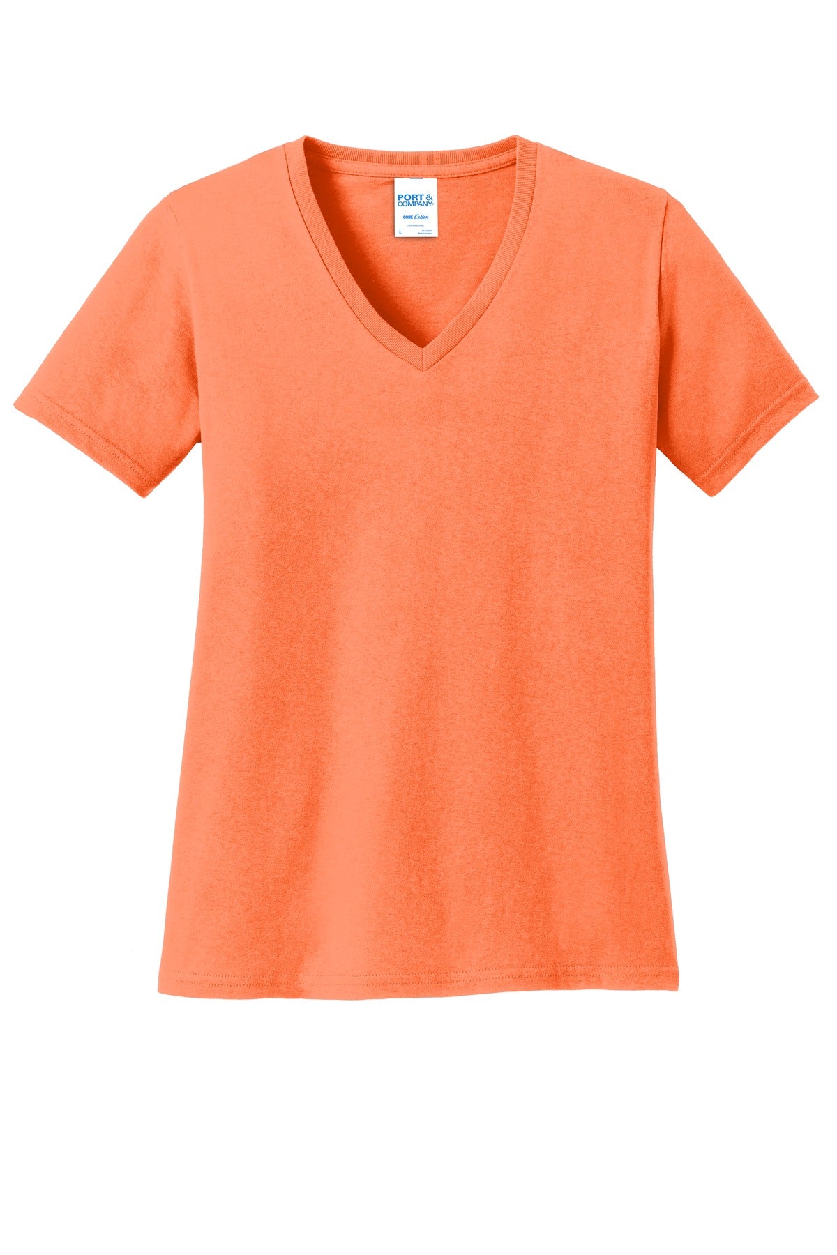 Port & Company? Women's Core Cotton V-Neck Tee. LPC54V