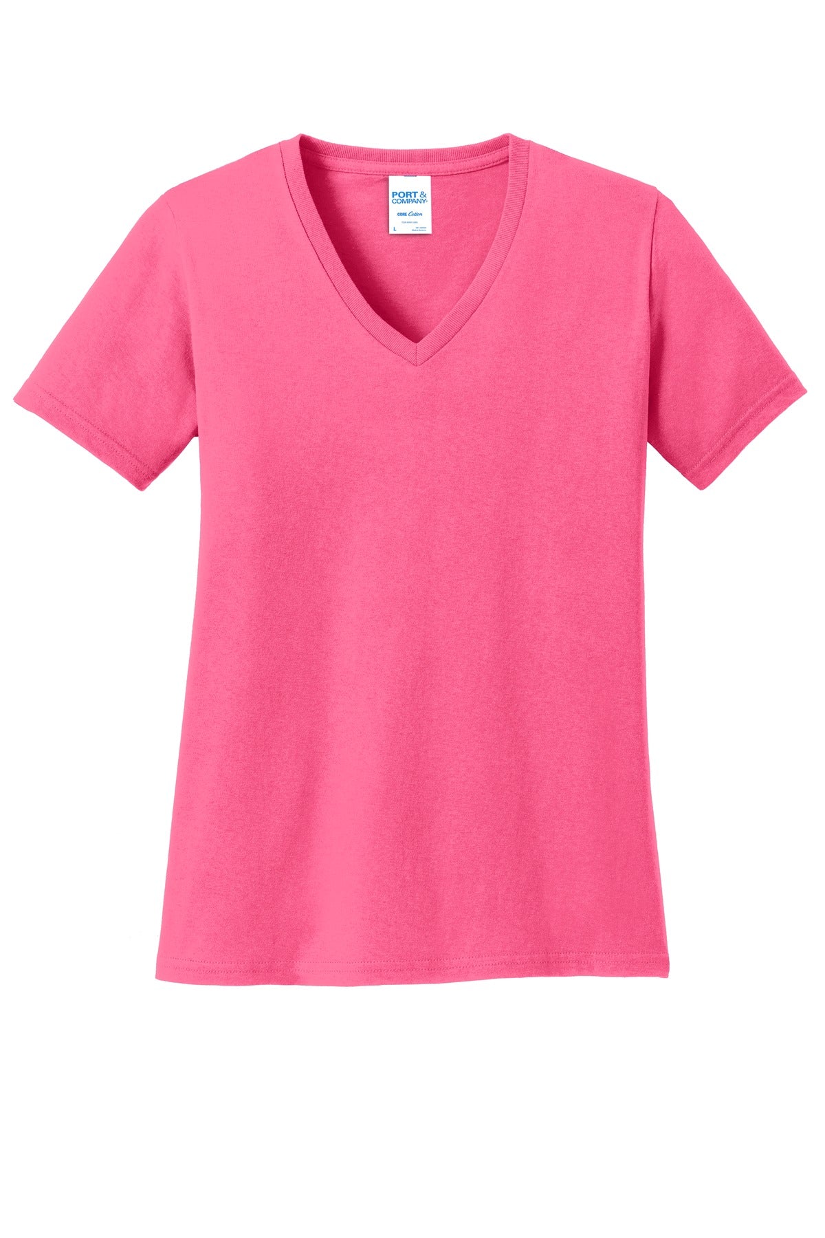 Port & Company? Women's Core Cotton V-Neck Tee. LPC54V